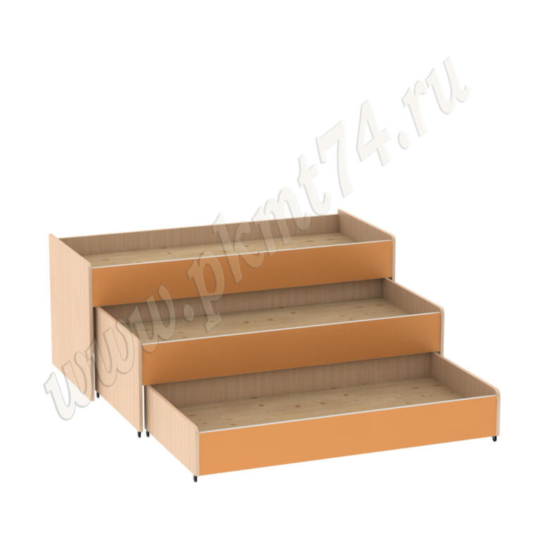 Кровать трехъярусная МТ 17-33 ДубМол+Оранж