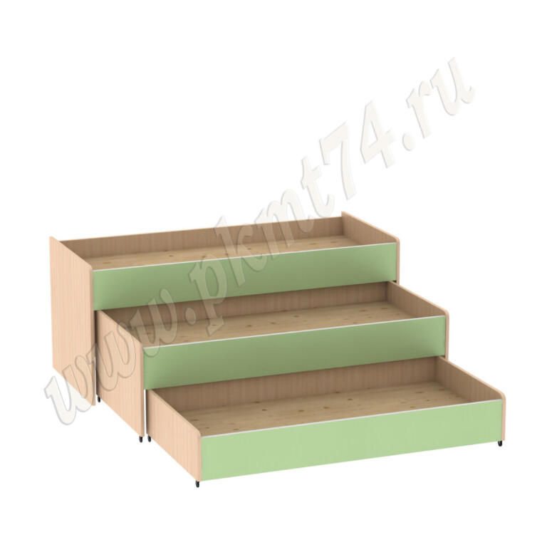 Кровать трехъярусная МТ 17-33 ДубМол+Зел
