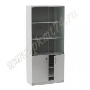 Шкаф для документов со стеклянными фасадами МТ 14-4 серый Шкаф для документов со стеклянными фасадами