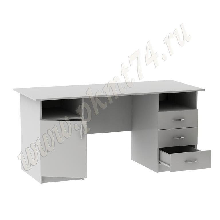 Стол двухтумбовый офисный МТ 06-12 серый