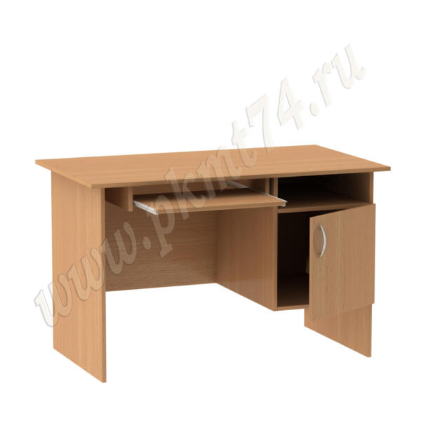 Стол компьютерный для офиса с тумбой MT 07-2 бук Бавария светлый