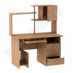 Стол компьютерный с полками MT 07-11 бук Бавария светлый Стол компьютерный с надставкой