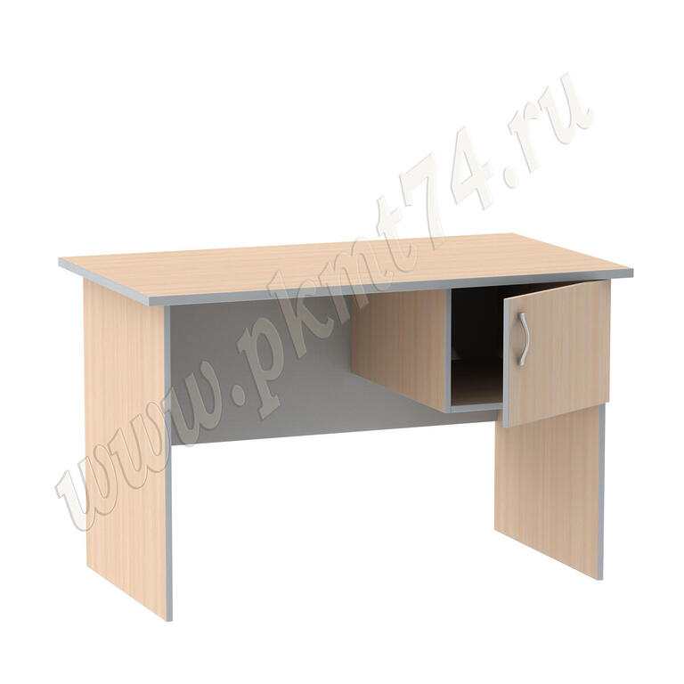 Стол офисный однотумбовый МТ 06-3 дуб мол-алюминий