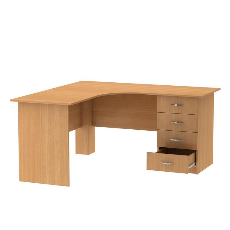 Стол письменный угловой для офиса MT 06-14 бук Бавария светлый