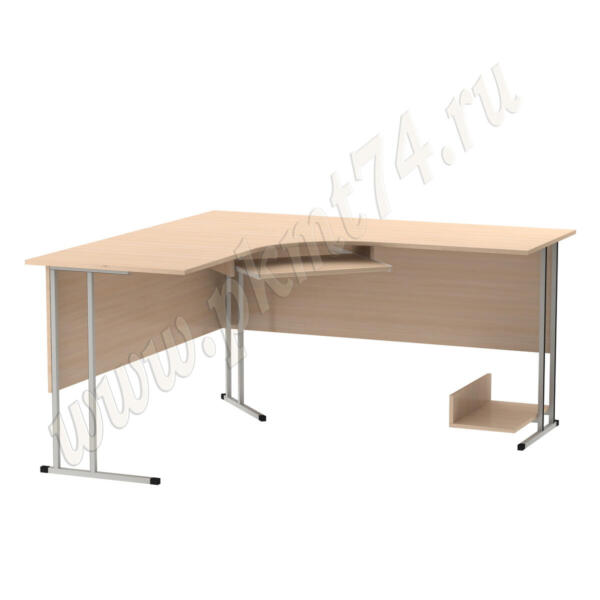 Стол угловой компьютерный на металлическом каркасе MT 07-10 дуб Мол