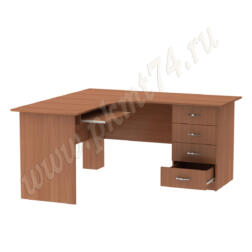 Угловой компьютерный стол для офиса MT 07-6 вишня Оксфорд Стол компьютерный угловой