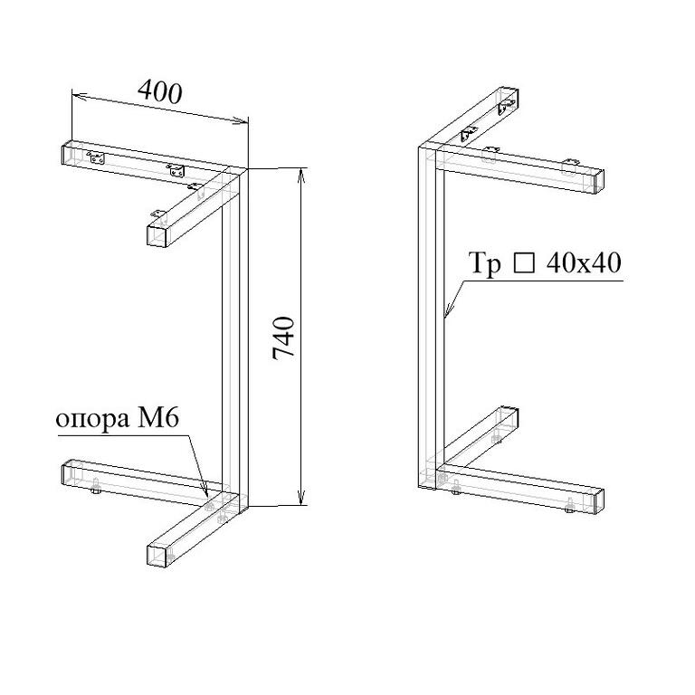 Каркас стола МТ 26-7 в линиях