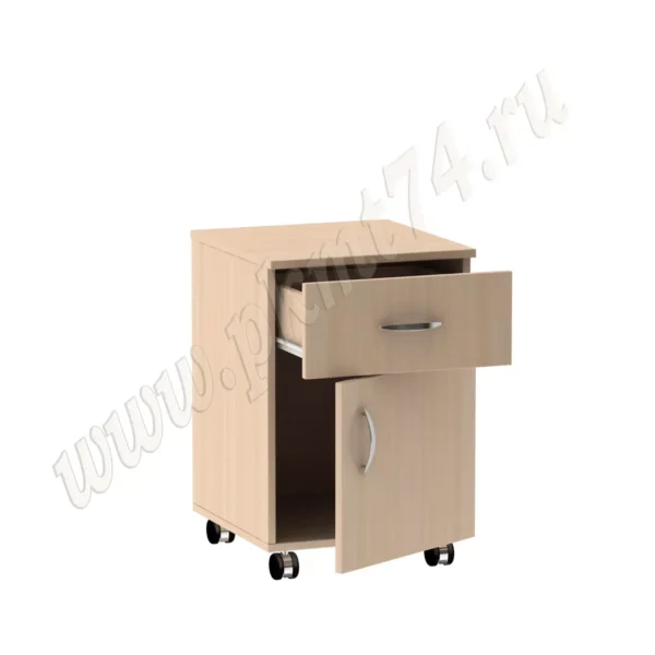 Тумба на колесах с выкатываемым ящиком и дверкой MT 09-12 дуб Мол