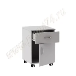 Тумба на колесах с выкатываемым ящиком и дверкой