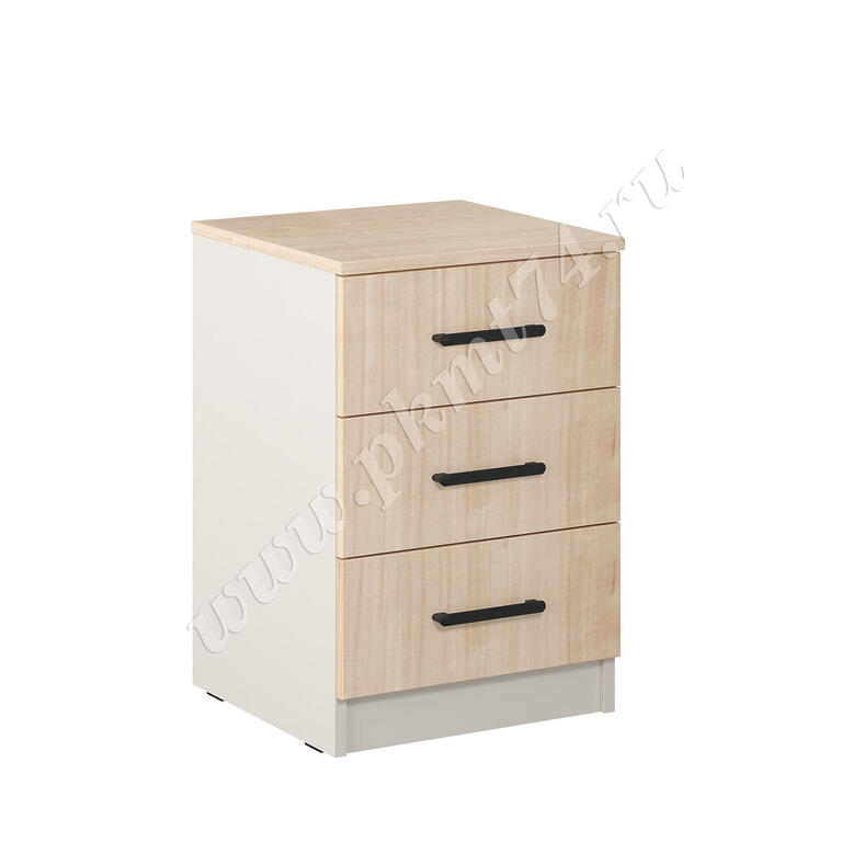 Тумба стационарная с тремя ящиками МТ 09-17 Тэффи - Клен