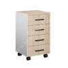 Тумба с ящиками на колесах МТ 09-18 Алюминий - Клен Тумба с ящиками на колесах МТ 09-18 Алюминий - Клен