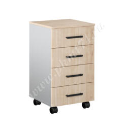 Тумба с ящиками на колесах МТ 09-18 Алюминий - Клен