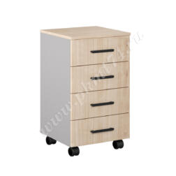 Тумба с ящиками на колесах МТ 09-18 Вулканический серый - Клен