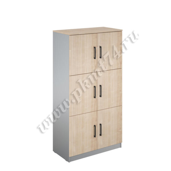 Шкаф с индивидуальными ячейками МТ 14-25 Алюминий - Клен закрытый
