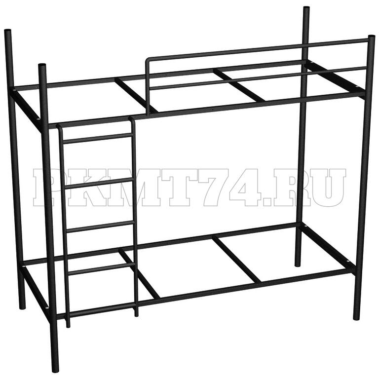 Каркас двухъярусной кровати с лестницей усиленный МТ 16-8 черный