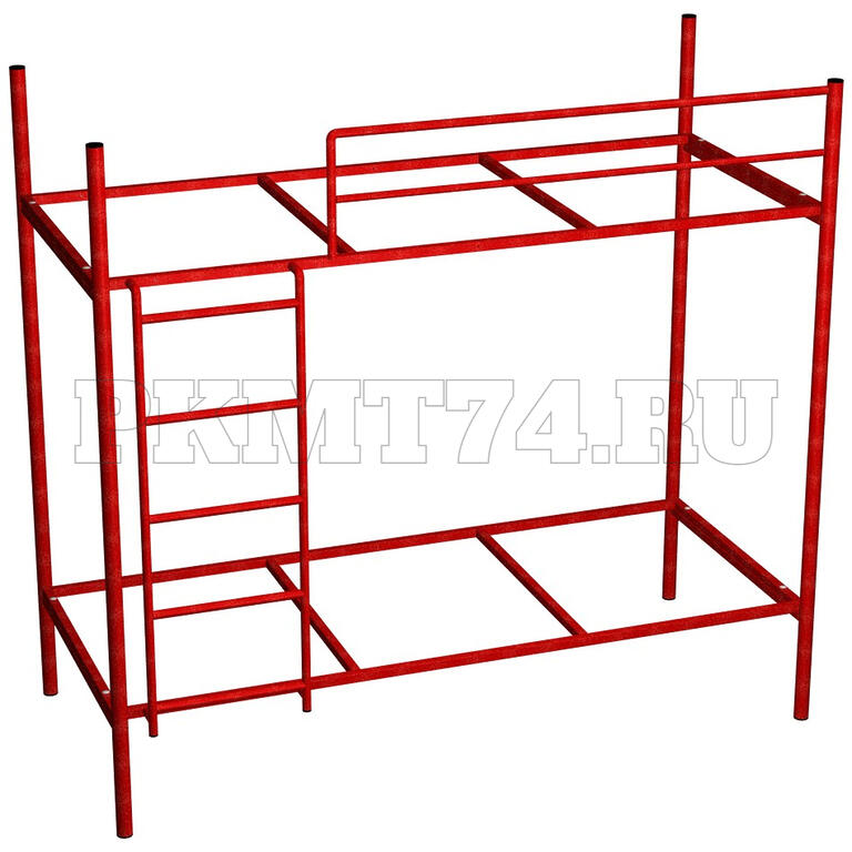 Каркас двухъярусной кровати с лестницей усиленный МТ 16-8 красный