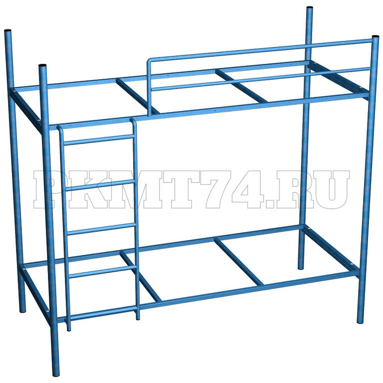 Каркас двухъярусной кровати с лестницей усиленный МТ 16-8 синий
