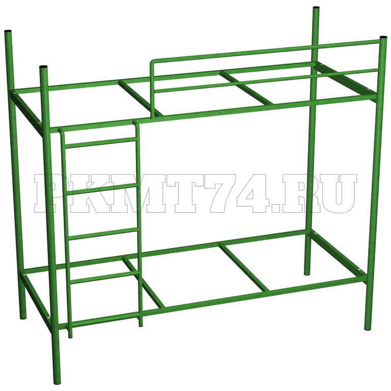 Каркас двухъярусной кровати с лестницей усиленный МТ 16-8 зеленый