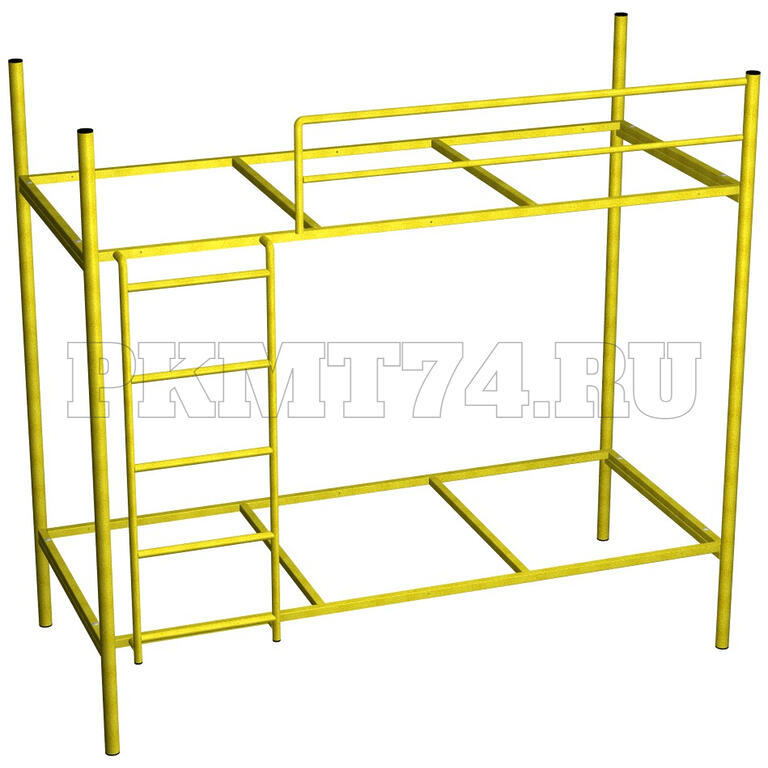 Каркас двухъярусной кровати с лестницей усиленный МТ 16-8 желтый