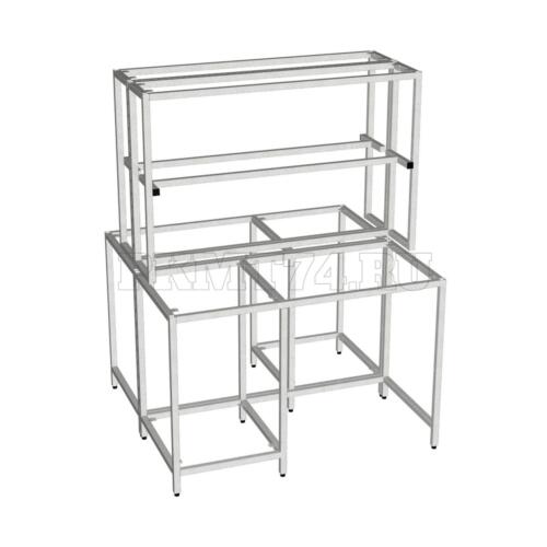 Каркас лабораторного стола островного МТ 23-7 серый