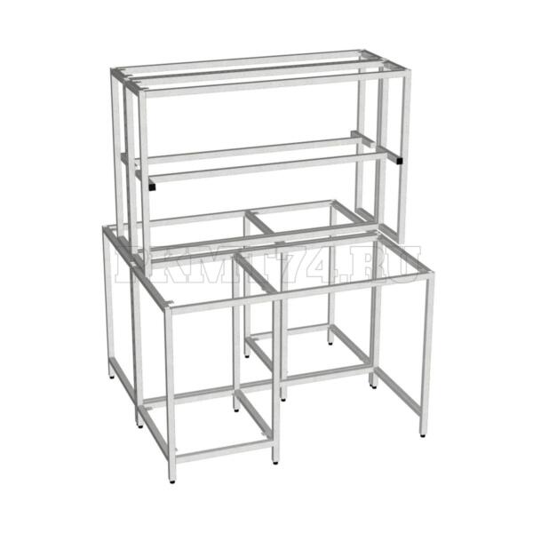 Каркас лабораторного стола островного МТ 23-7 серый