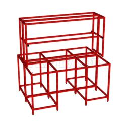 Каркас островного двухтумбового стола МТ 23-11 красный