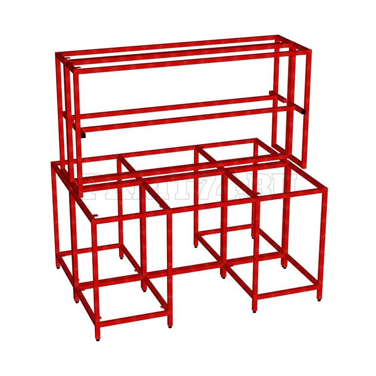 Каркас островного двухтумбового стола МТ 23-11 красный