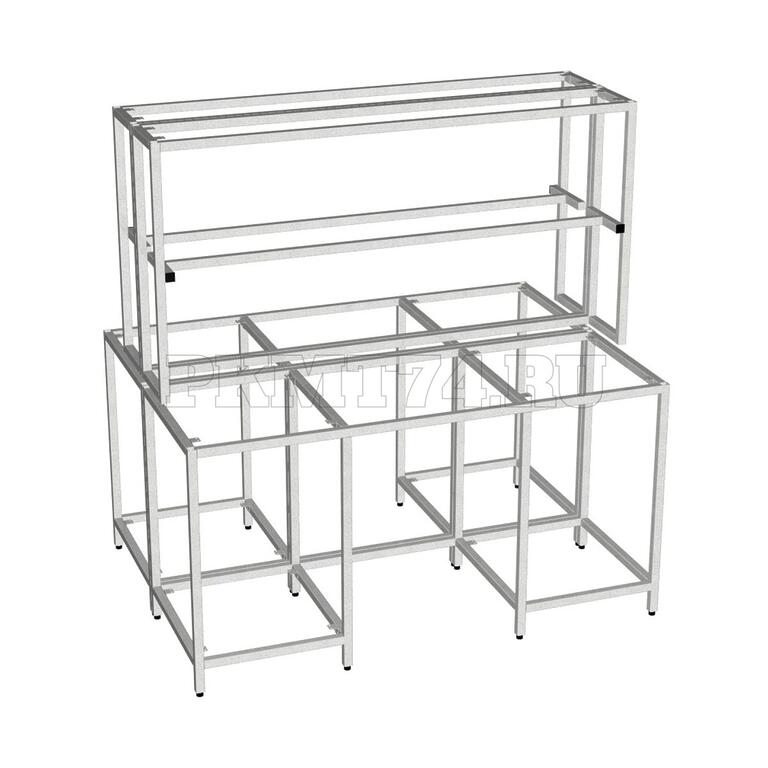 Каркас островного двухтумбового стола МТ 23-11 серый