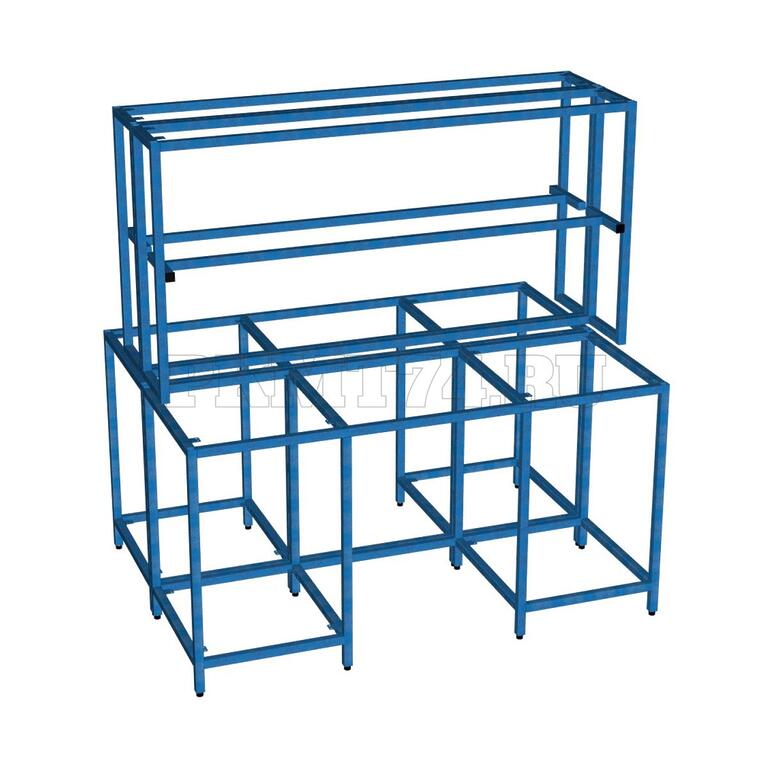 Каркас островного двухтумбового стола МТ 23-11 синий
