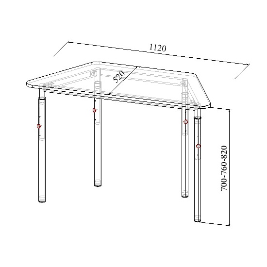 Стол трапеция МТ 01-26 в линиях
