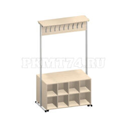 Вешалка гардеробная с шестнадцатью ячейками МТ 04-11 дуб молочный Вешалка гардеробная с шестнадцатью ячейками МТ 04-11 дуб молочный