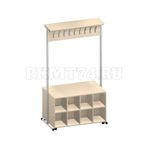 Вешалка гардеробная с шестнадцатью ячейками МТ 04-11 дуб молочный