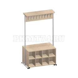 Вешалка гардеробная с шестнадцатью ячейками МТ 04-11 клен Вешалка гардеробная с шестнадцатью ячейками МТ 04-11 клен