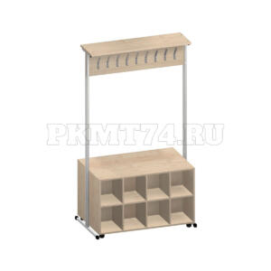 Вешалка гардеробная с шестнадцатью ячейками МТ 04-11 клен