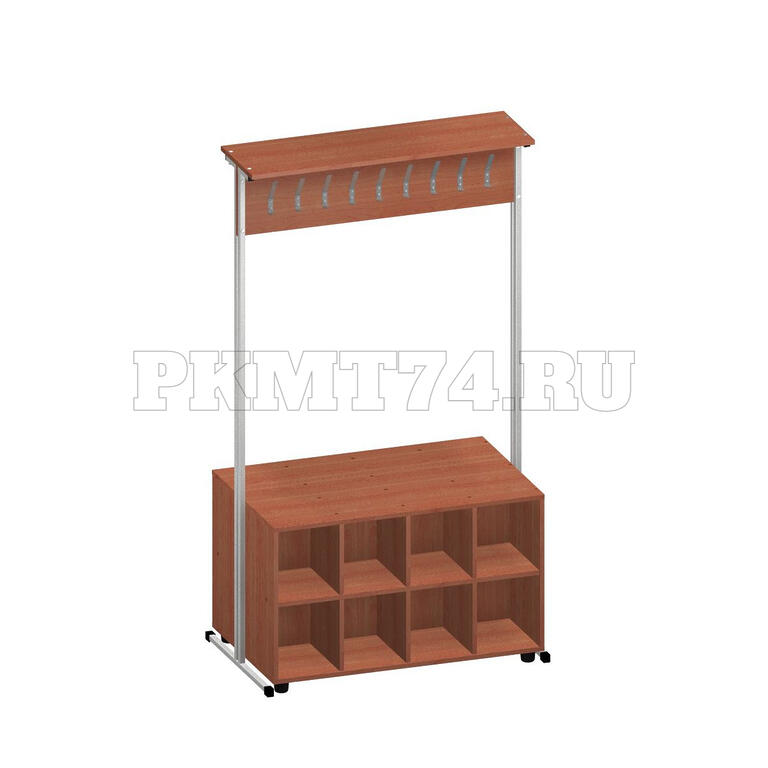 Вешалка гардеробная с шестнадцатью ячейками МТ 04-11 вишня