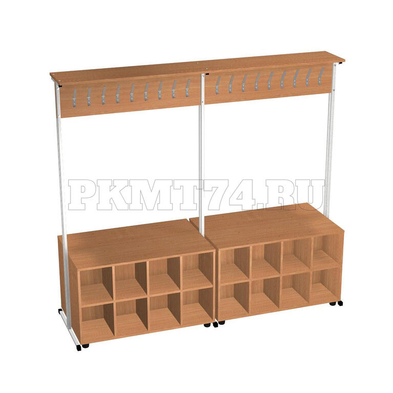 Вешалка гардеробная с ячейками для обуви МТ 04-13 Бук