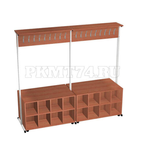 Вешалка гардеробная с ячейками для обуви МТ 04-13 Вишня Вешалка гардеробная с ячейками для обуви МТ 04-13 Вишня