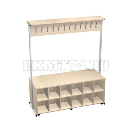 Вешалка с ячейками для сменной обуви МТ 04-12 Дуб молочный