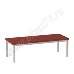 Банкетка для офиса МТ 05-7 ОМ Кож. зам. Бордовый