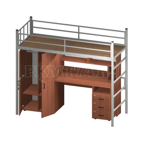 Кровать со столом и шкафом МТ 16-3 Вишня Оксфорд Кровать со столом и шкафом МТ 16-3 Вишня Оксфорд