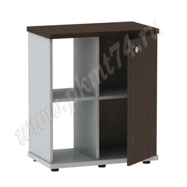 Офисная тумба под аквариум, с полкой и дверкой МТ 29-18 Алюминий-Венге