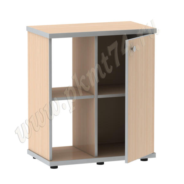 Офисная тумба под аквариум, с полкой и дверкой МТ 29-18 Дуб Мол-Алюминий