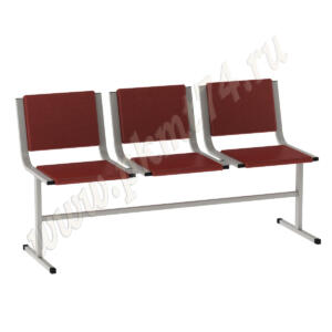 Трехместный блок Лагуна МТ 05-11 МКВ кожзам Бордовый Трехместный блок Лагуна МТ 05-11 МКВ кожзам Бордовый