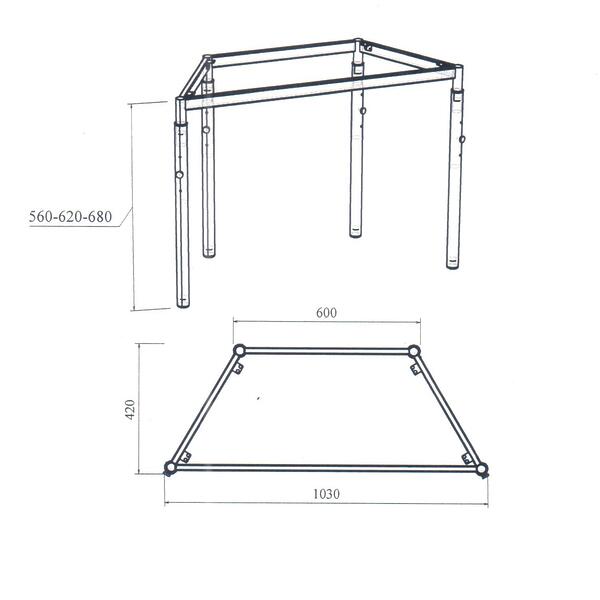 Каркас стола трапеция МТ 01-25 Каркас стола трапеция МТ 01-25