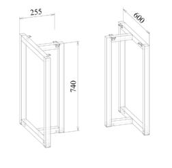 Каркас стола МТ 26-18, 600х255х740 Каркас стола МТ 26-18, 600х255х740