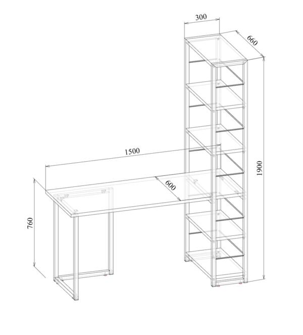 Письменный стол со стеллажом
