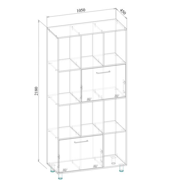 Стеллаж для классных журналов МТ 11-22, 1050х450х2180 Стеллаж для классных журналов МТ 11-22, 1050х450х2180