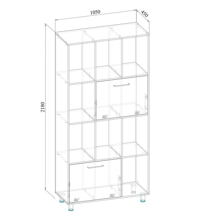 Стеллаж для классных журналов МТ 11-22, 1050х450х2180 Стеллаж для классных журналов МТ 11-22, 1050х450х2180