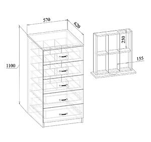 Тумба картотечная МТ 25-3, 570х620х1100