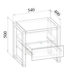 Тумба прикроватная Лофт МТ 09-19, 540х400х500 Тумба прикроватная Лофт МТ 09-19, 540х400х500